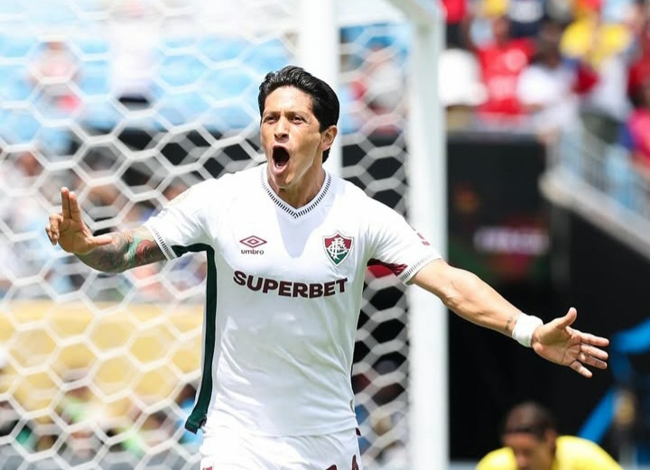 Germ&aacute;n Cano, pencetak gol Fluminense atas Inter Milan, Selasa dini hari (1/7).