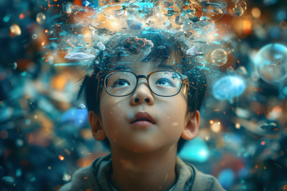Ilustrasi kecerdasan otak dan IQ anak.