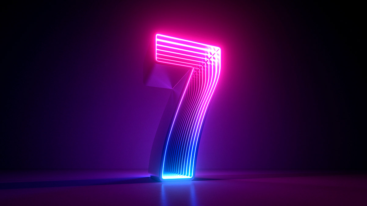 Ilustrasi angka 7.