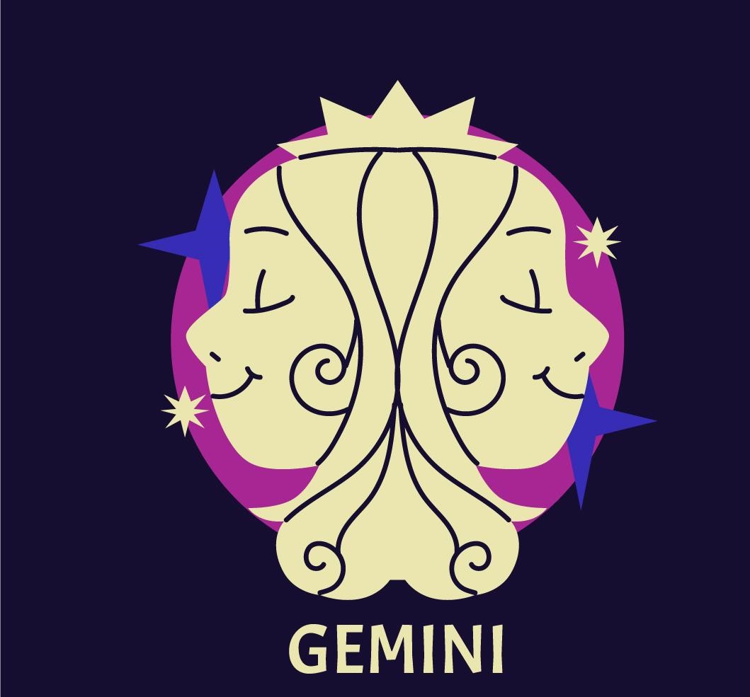 Ilustrasi Zodiak Gemini.