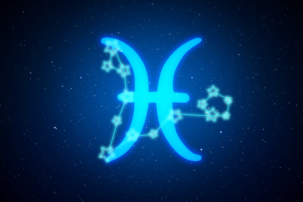 Ilustrasi zodiak Pisces.