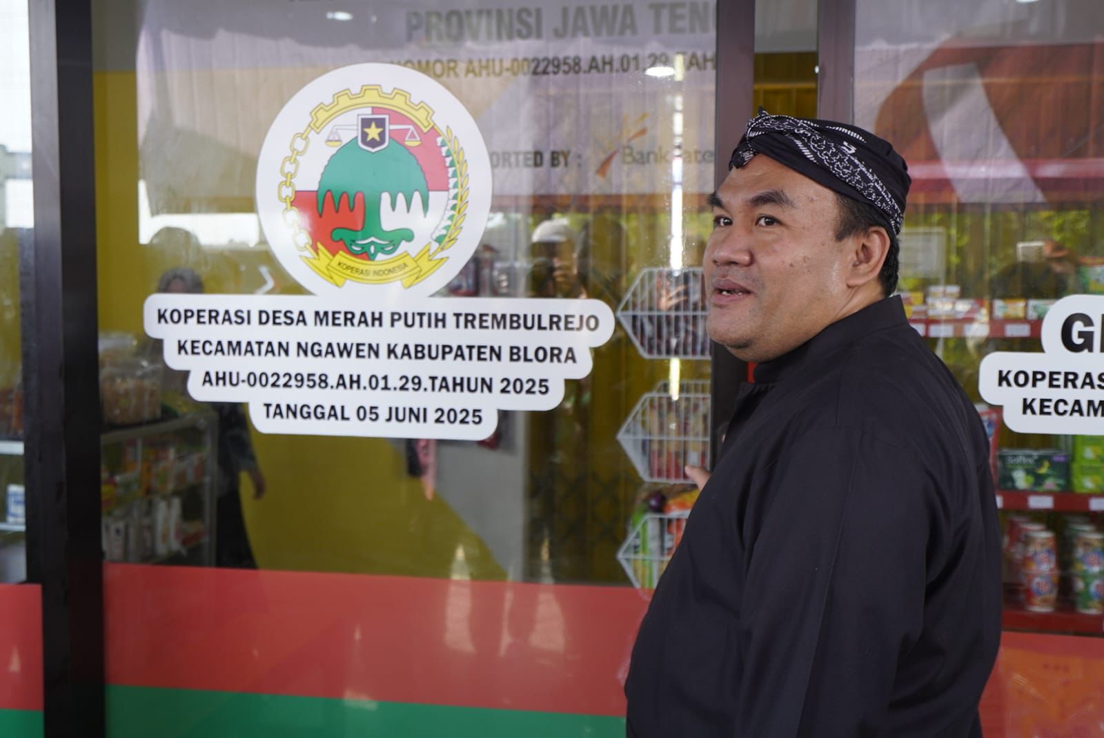 KOPERASI: Bupati Blora Arief Rohman resmikan Koperasi Desa Merah Putih di Desa Trembulrejo, Kecamatan Ngawen pertengahan Juli lalu.