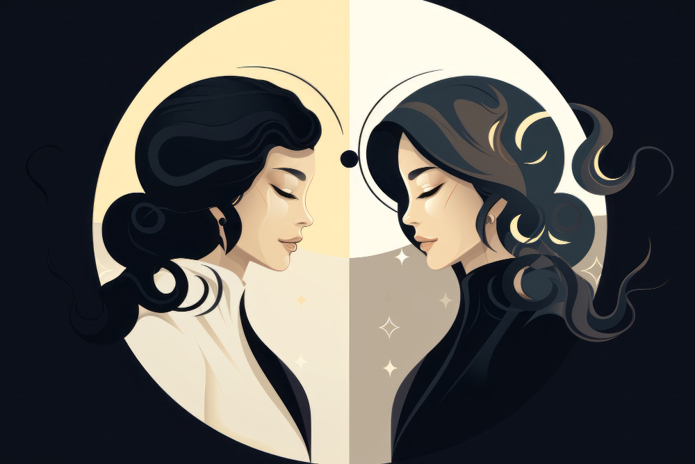 Ilustrasi zodiak gemini.