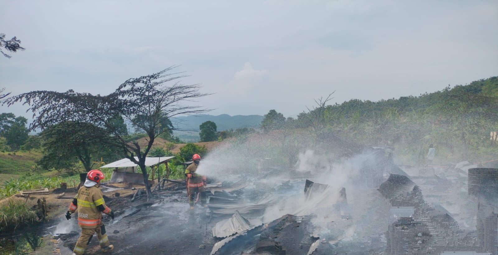 KEBAKARAN: Kejadian kebakaran di Teksas Wonocolo, Kecamatan Kedewan pada Maret lalu.