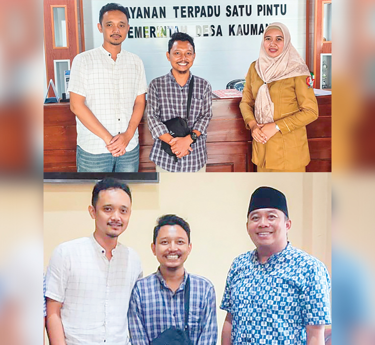 OBSERVASI: Tim Jawa Pos Radar Bojonegoro Syahyangka Ardian dan M. Irvan Ramdhon saat observasi di Desa Kauman, Kecamatan Kota, dan Desa Sumbertlaseh, Kecamatan Dander.
