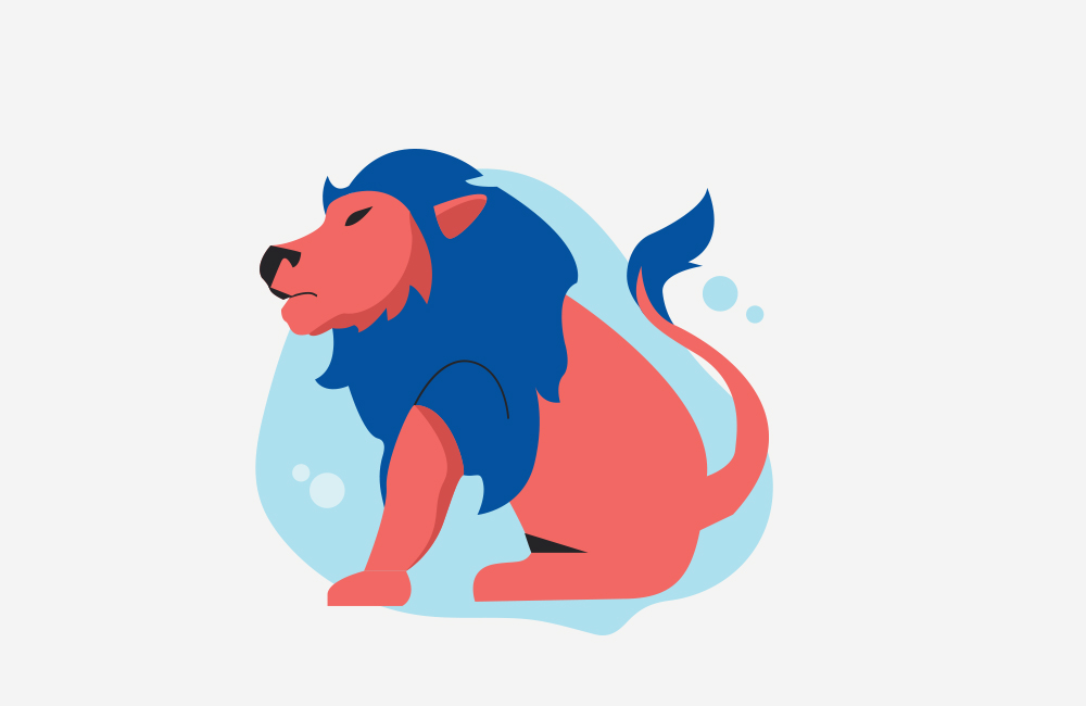 Ilustrasi zodiak leo.