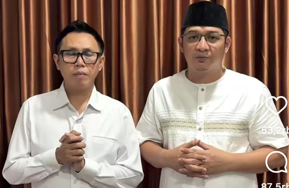 Eko Patrio dan Pasha Ungu dalam unggahan video permintaan maaf ke publik, Sabtu (30/8).