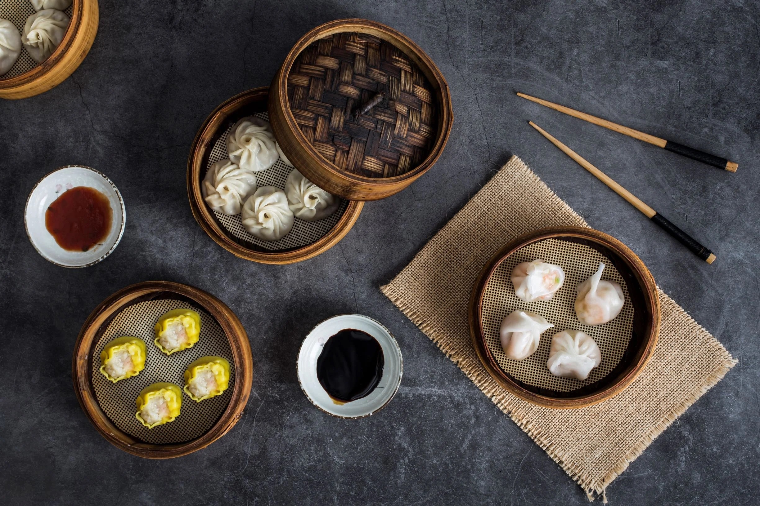 Ilustrasi camilan asal Tiongkok, dimsum.