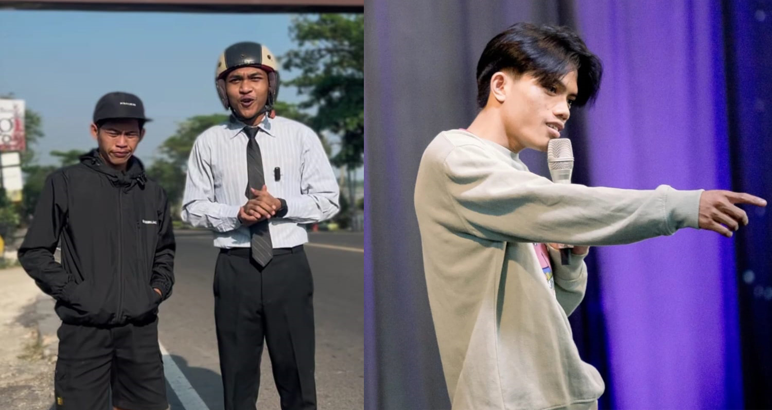 Kiri, Salman Alfarizi, kreator konten asal Desa Bakung, Kecamatan Kanor. Kanan,