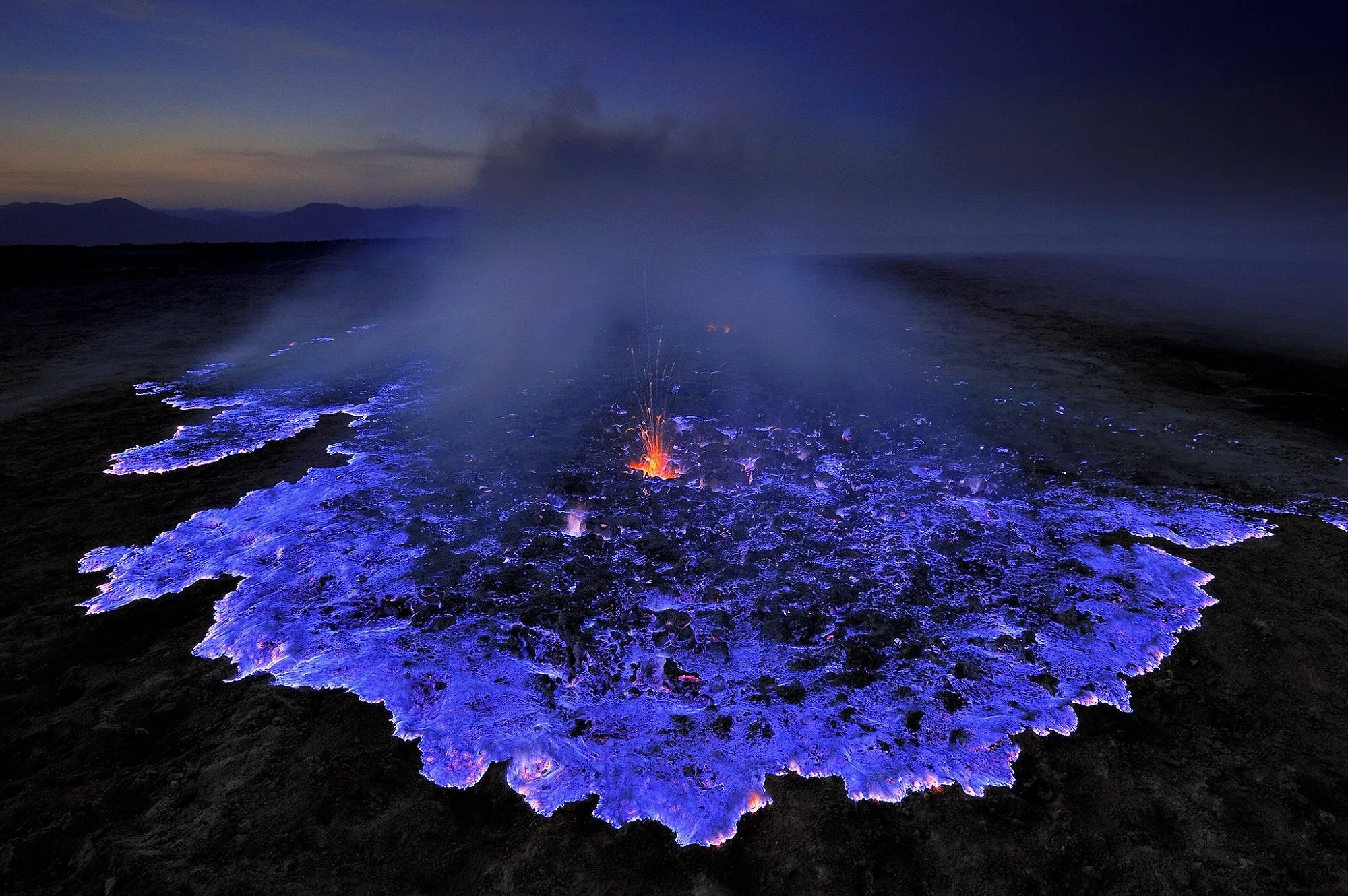 Blue volcano Kawah Ijen.
