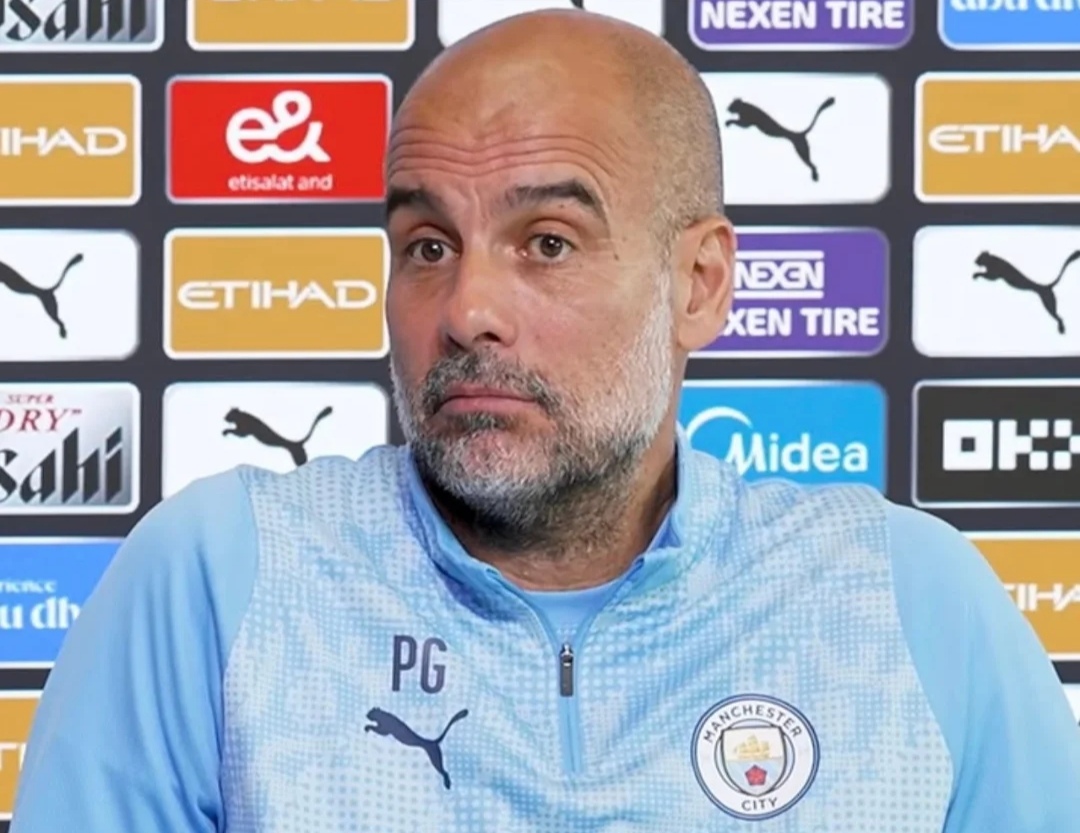 Pep Guardiola ketika konferensi pers jelang menghadapi Napoli di Liga Champions, Jumat (19/9) mendatang.