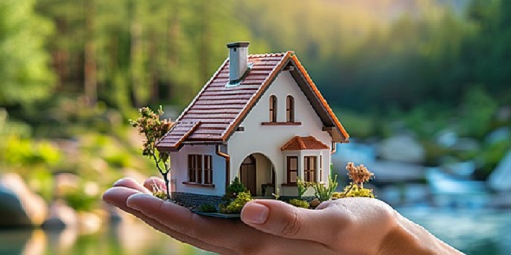 Ilustrasi miniatur rumah.