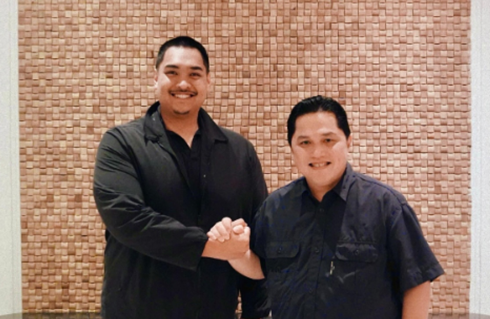 Kedekatan Dito Ariotedjo dan Erick Thohir.