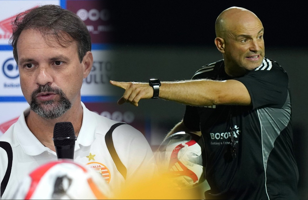 Mauricio Souza (kiri), Bernardo Tavares (kanan). Adu taktik pelatih Persija dan PSM.