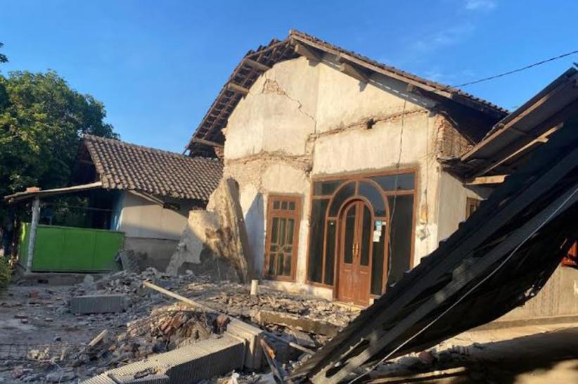 Dampak gempa yang terasa di wilayah perbatasan Situbondo-Banyuwangi. (Dok. Istimewa)