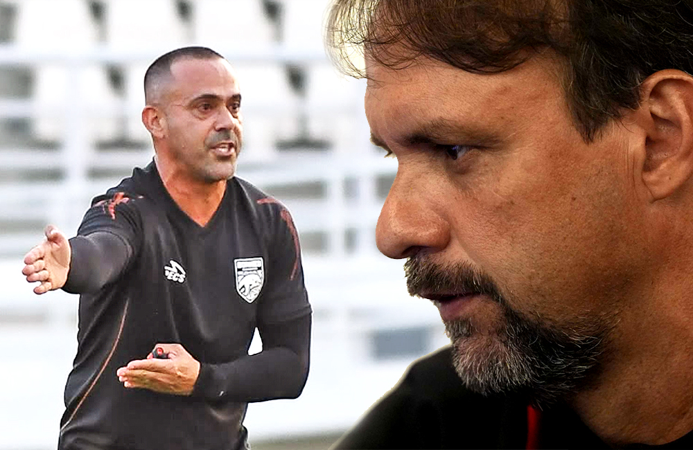 Fabio Lefundes pelatih Borneo FC dan Mauricio Souza pelatih Persija Jakarta.