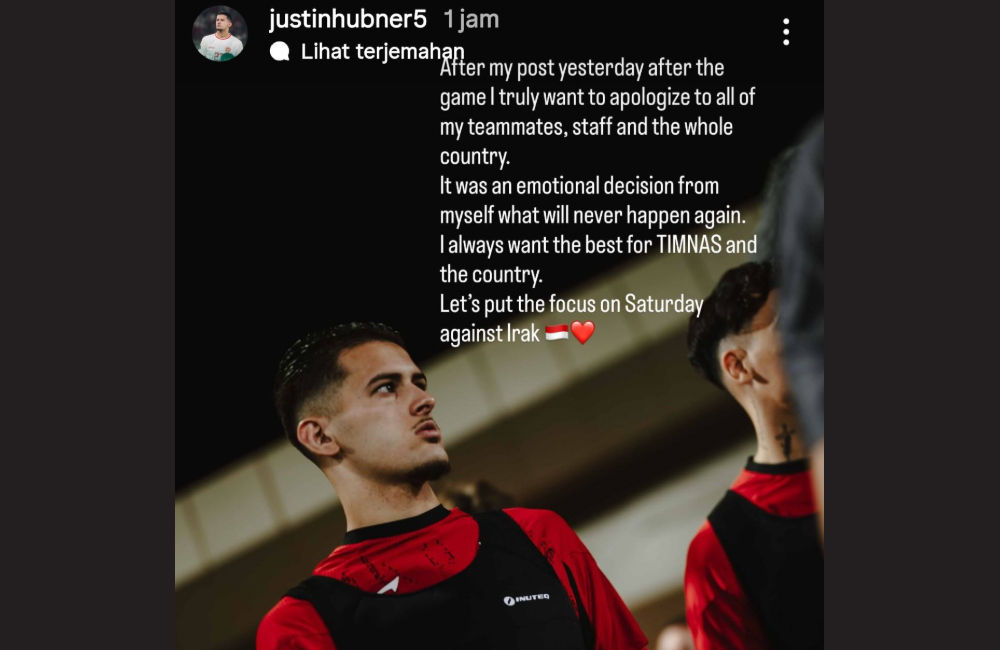 Klarifikasi Justin Hubner tentang pernyataan sebelumnya pasca kekalahan Indonesia vs Arab Saudi yang sedikit menyinggung.