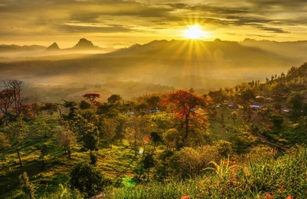 View indah dari wisata Negeri Atas Angin, Sekar, Bojonegoro.