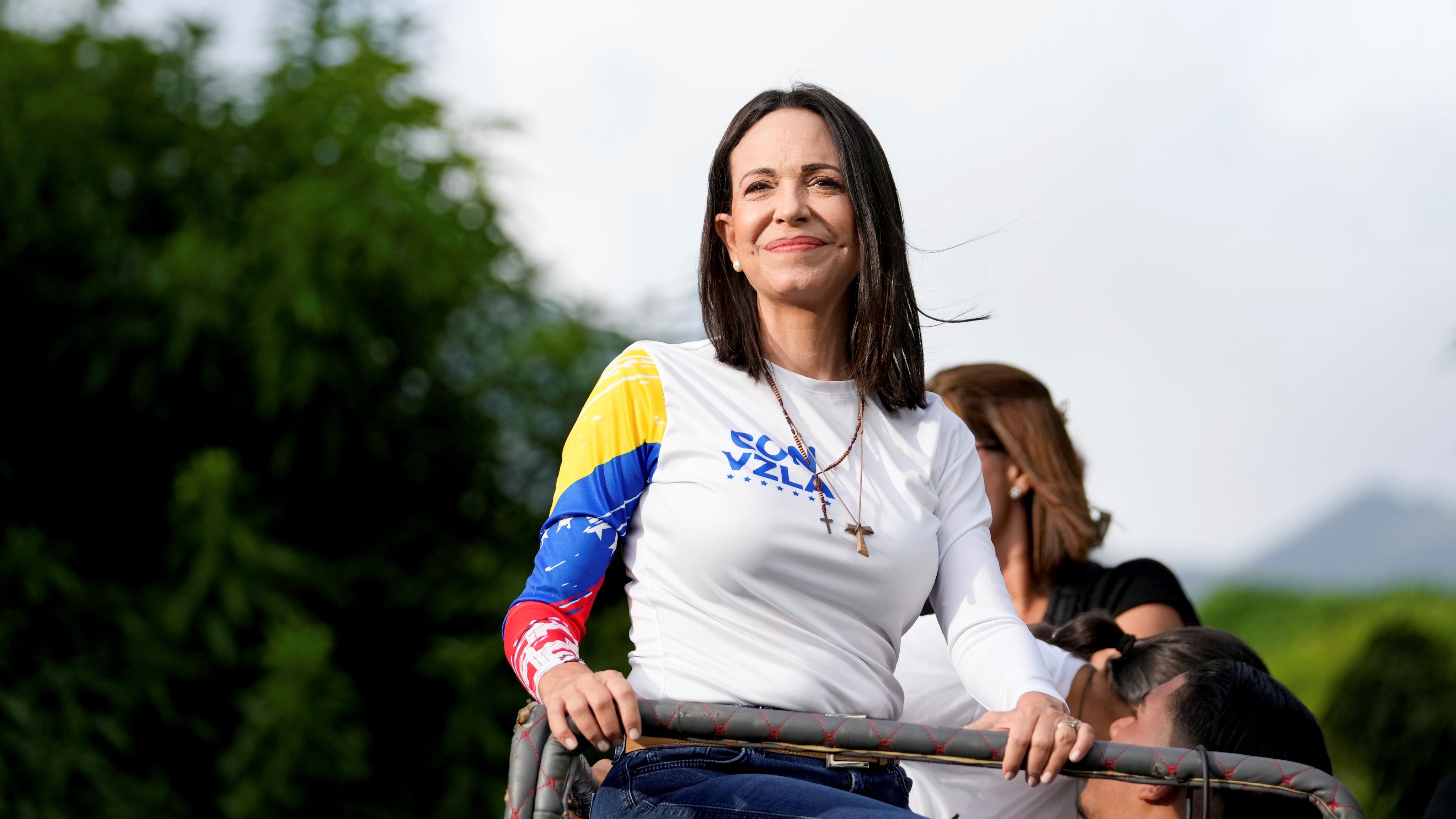 Maria Corina Machado saat memimpin kampanye pilpres Venezuel 2024 silam. (Dok. World Politics Review)