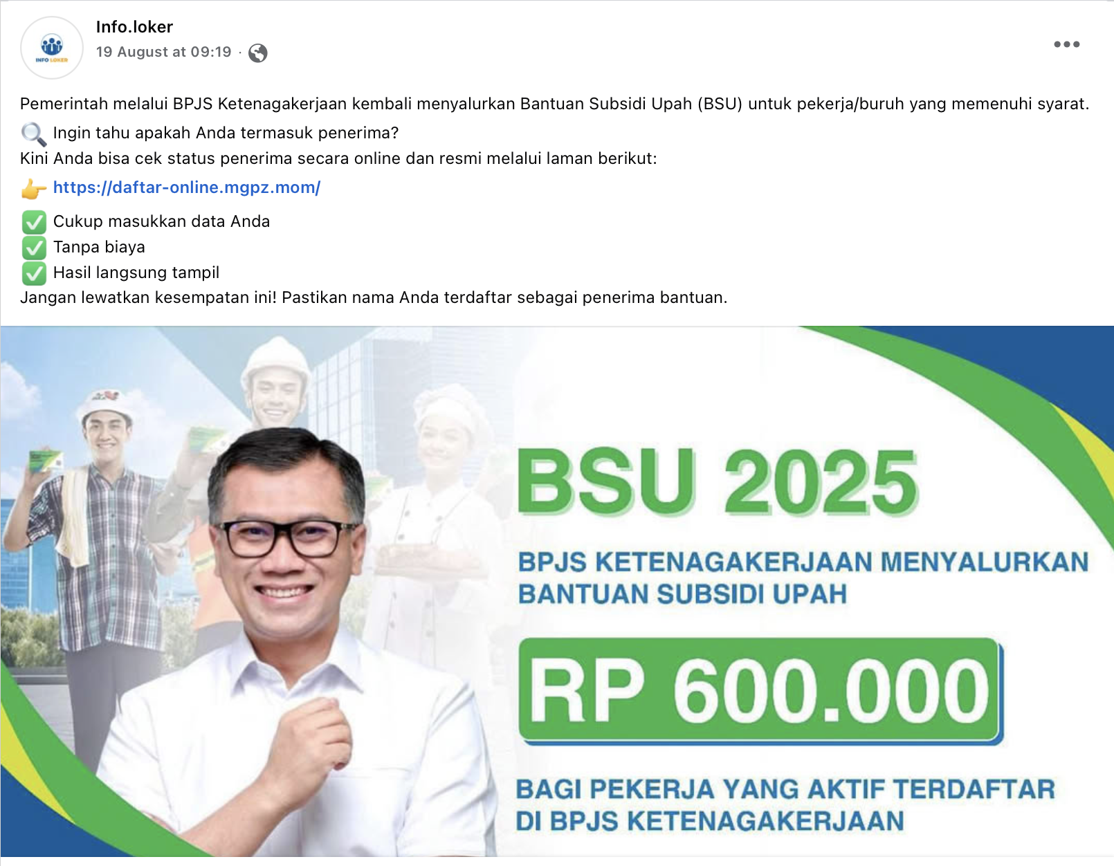 BSU 2025 tidak cair Oktober 2025.