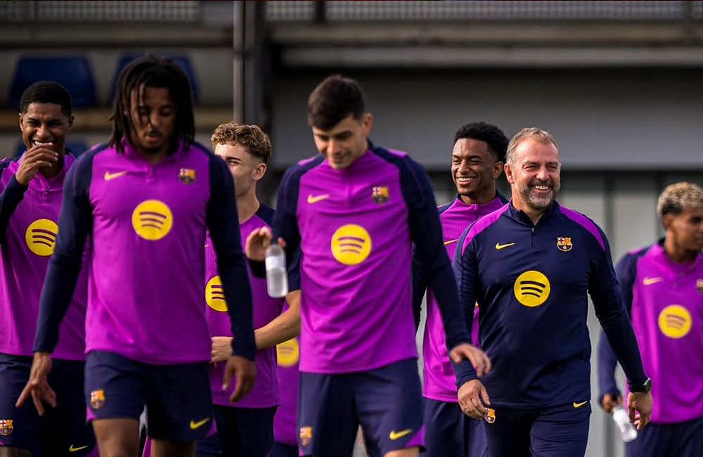Skuad Barcelona jelang menghadapi Olympiacos di Liga Champions, Selasa (21/10).