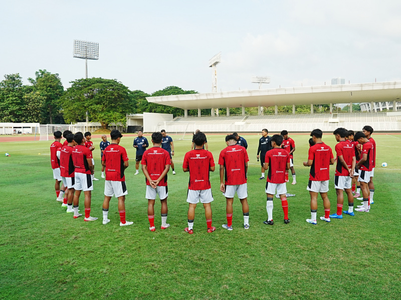 Timnas Indonesia U-17 menjalani latihan terakhir pada Rabu (15/10) sebelum melanjutkan latihan ke Uni Emirat Arab. (Dok. PSSI)