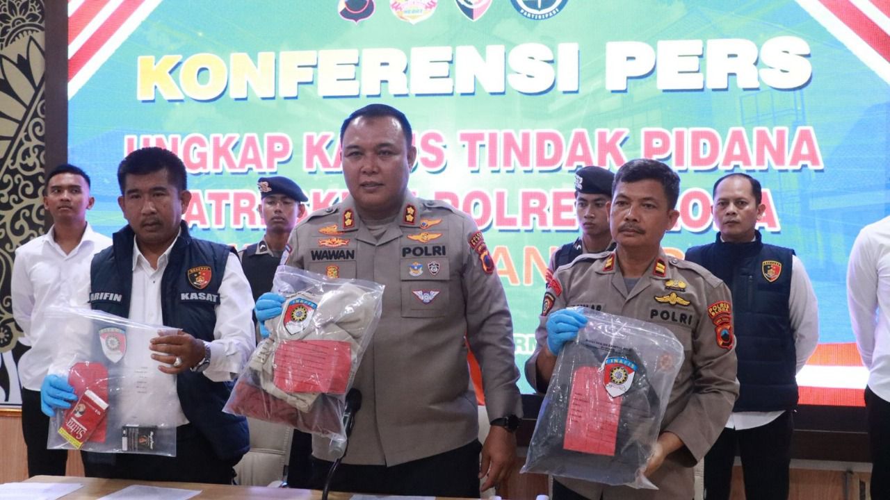 UNGKAP KASUS: Kapolres Blora AKBP Wawan Andi Susanto gelar konferensi pers ungkap kasus tindak pidana asusila dengan korban anak di bawah umur.