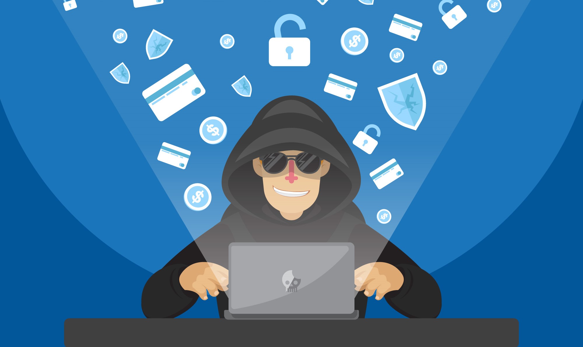 Ilustrasi hacker dan penyalahgunaan data KTP.