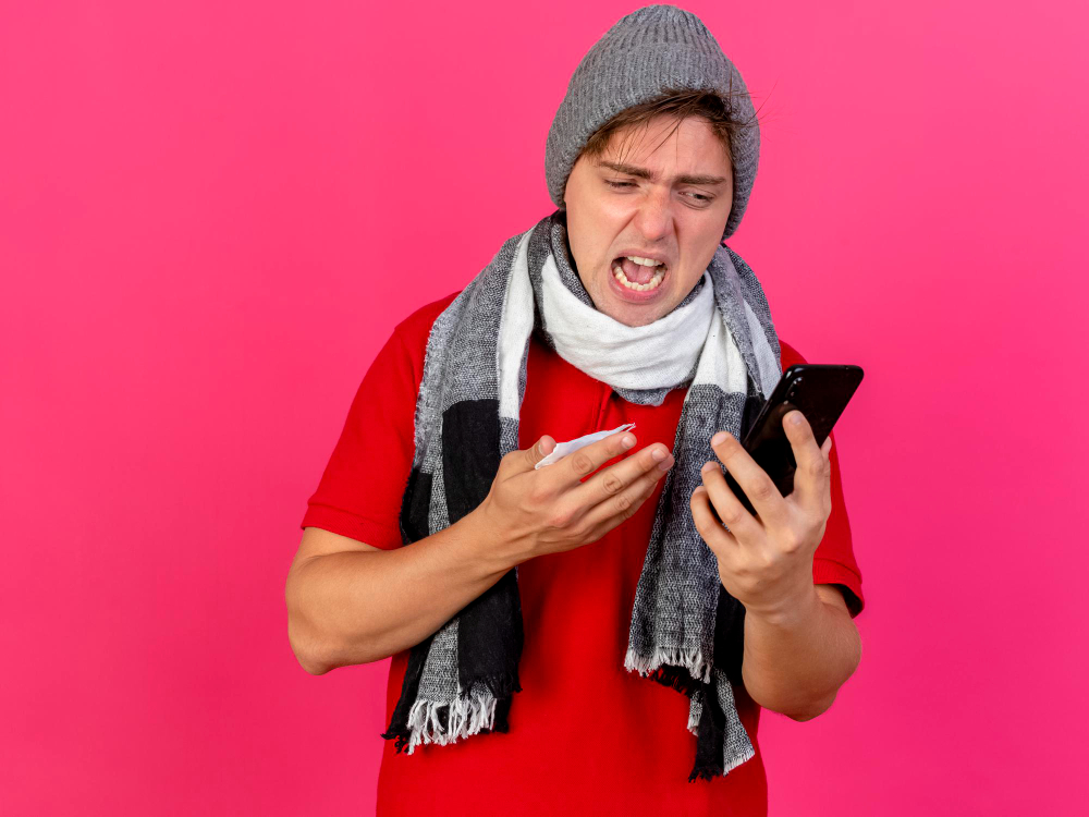 Ilustrasi kelelahan akibat terlalu berlebihan screen time smartphone.