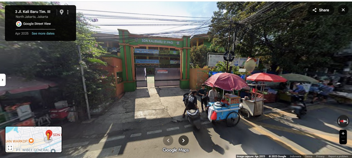 TKP KECELAKAAN: Tampak depan SDN Kalibaru 01, Jakarta Utara.