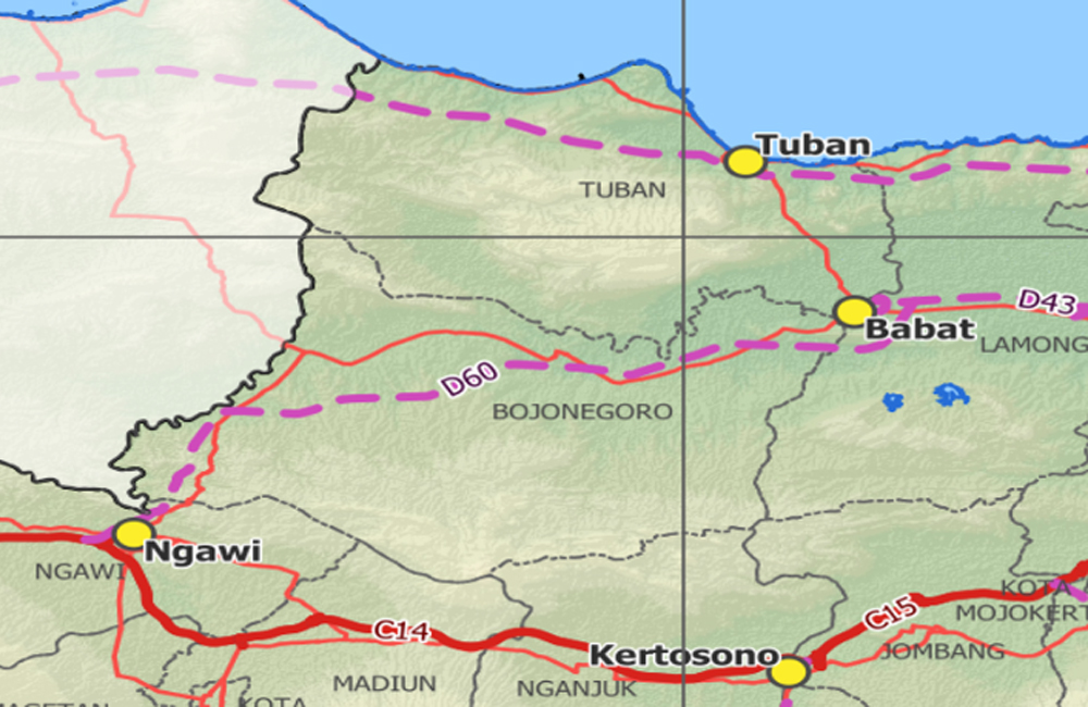 Ilustrasi jalan tol Ngawi - Bojonegoro -Babat.