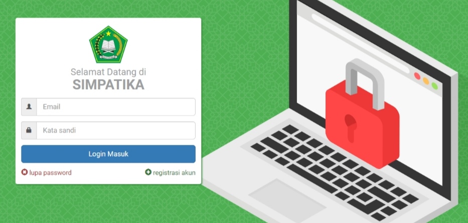 Ilustrasi login ke Simpatika untuk cek notifikasi BSU Kemenag.