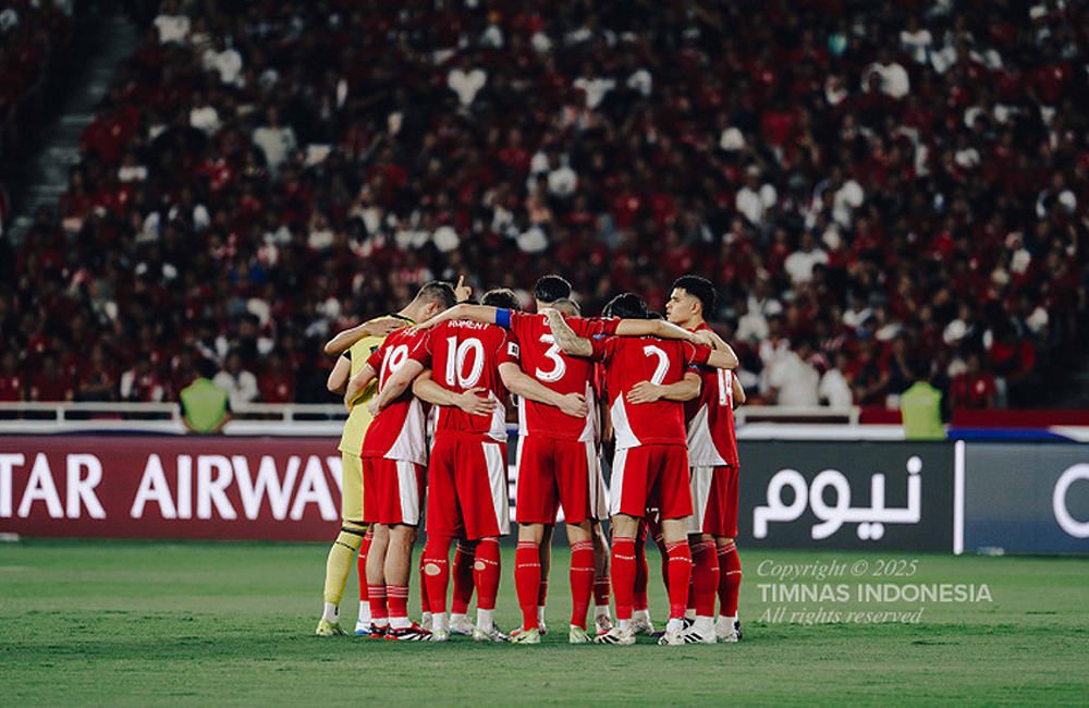 Timnas Indonesia sebelum bertanding. AFC berencana membentuk kompetisi antar negara Asia, yakni AFC Nations League.