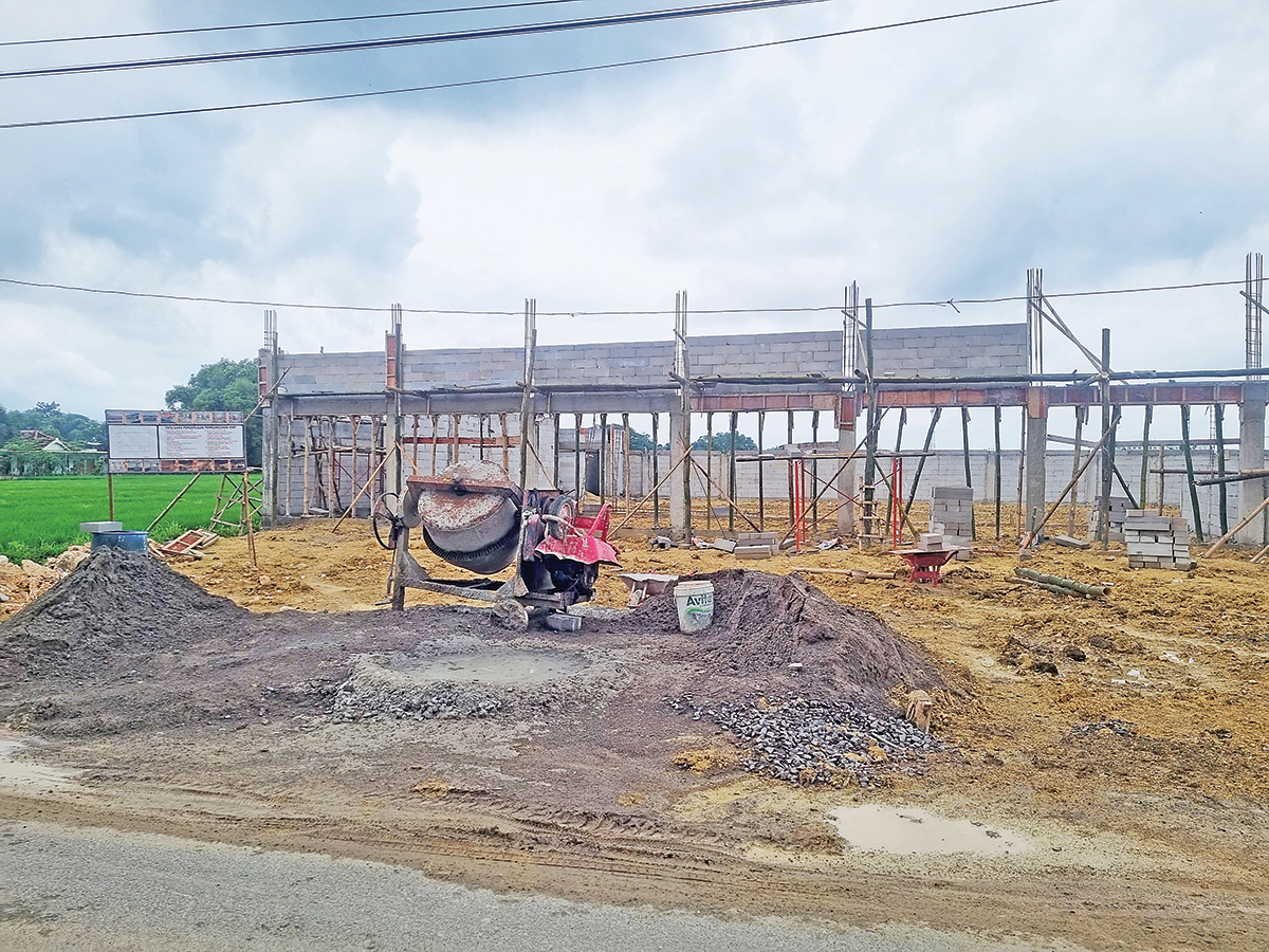 MASIH PROGRES : Kondisi Bangunan KDMP Desa Brumbung Kecamatan Jepon Kabupaten Blora.