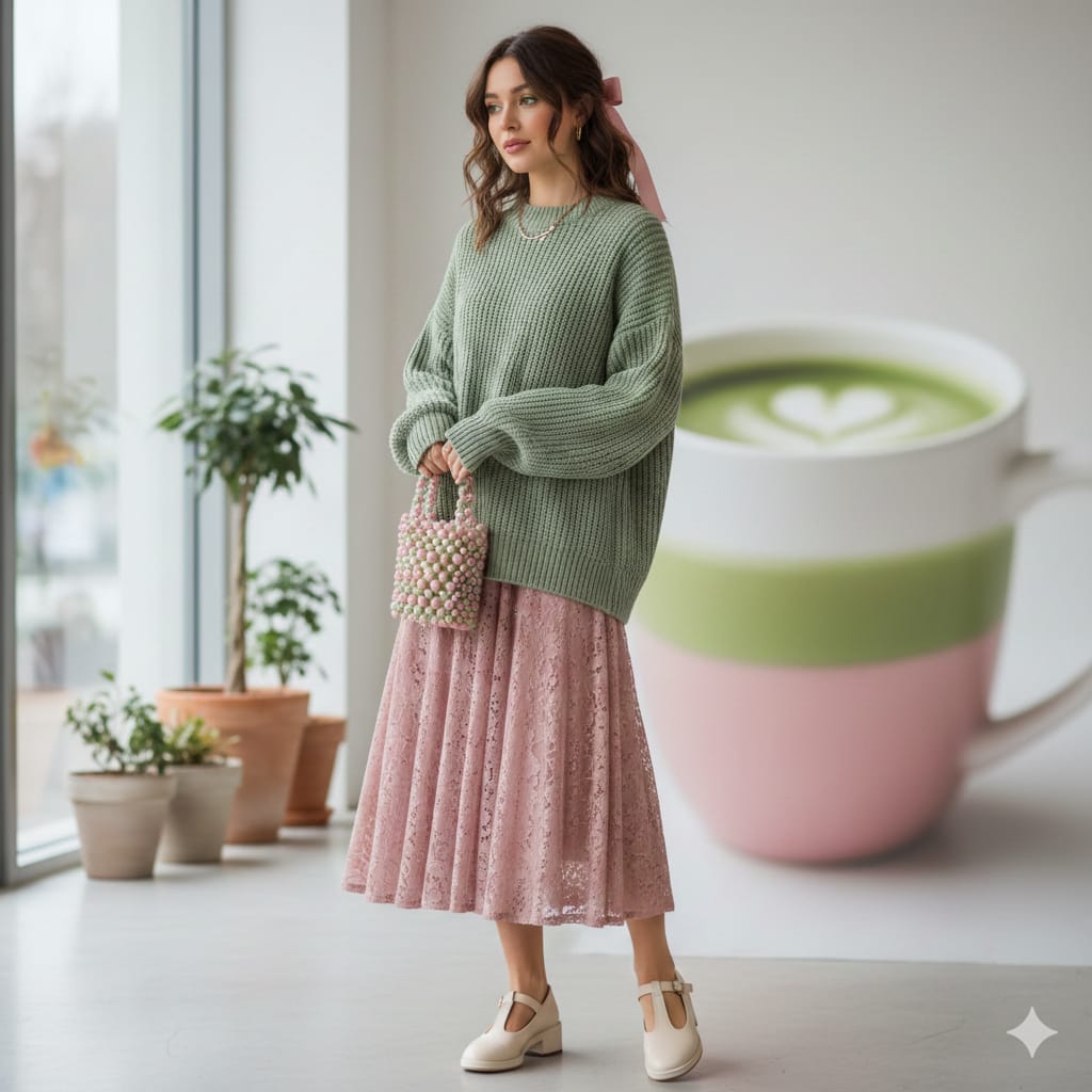 TREN OUTFIT: Tahun 2026 tren outfit Strawberry Matcha. (AI)