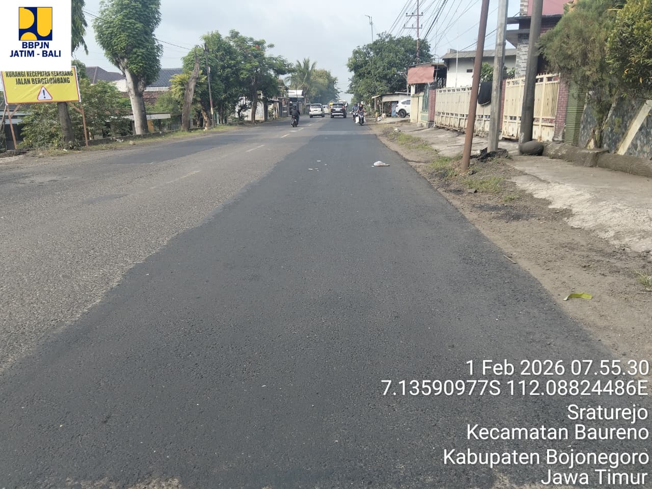 KEMBALI MULUS: Jalan nasional Bojonegoro-Babat di wilayah Kecamatan Baureno.