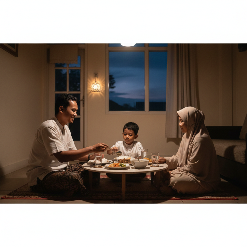 SAHUR: Momen kebersamaan ketika sahur.