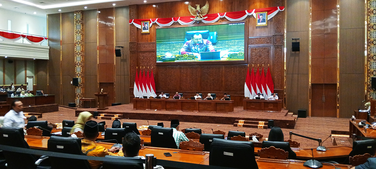 PARIPURNA: DPRD Bojonegoro menggelar rapat paripurna nota penjelasan bupati tentang LKPJ 2025 hingga pandangan umum fraksi atas nota penjelasan bupati terhadap lima raperda, Rabu (11/3).