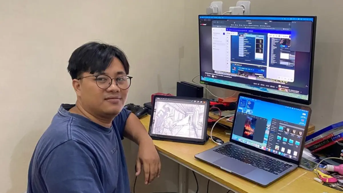 BERKARYA: Imam Bagaskara, salah satu ilustrator digital asal Bojonegoro yang karyanya sudah mendunia.