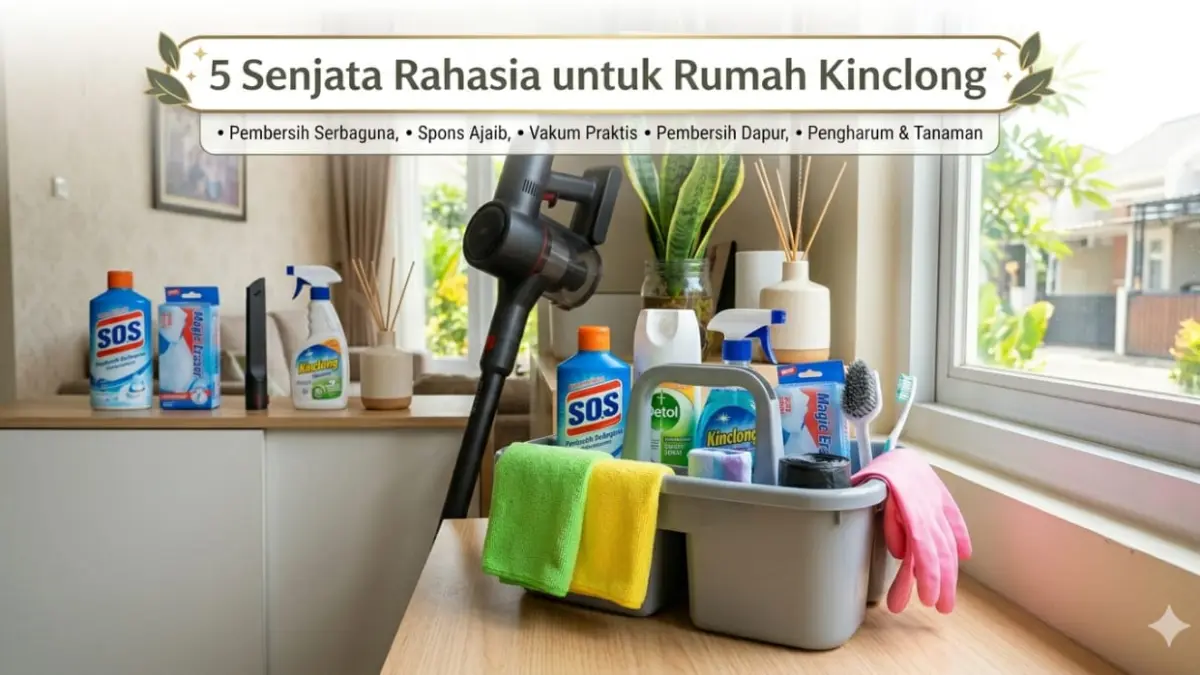 RUMAH BERSIH: Persiapkan seluruh perlengkapan untuk menjaga rumah tetap bersih. (Gemini AI)