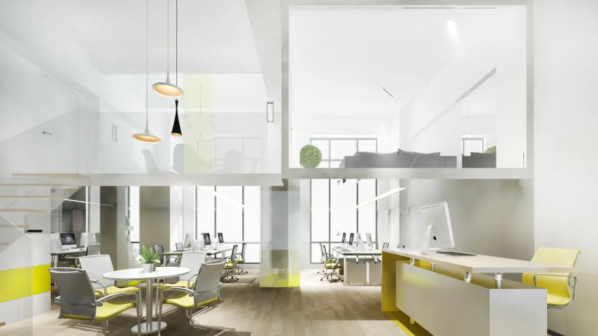 Ilustrasi ruangan interior rumah minimalia modern dengan konsep open space. (MAGNIFIC) 