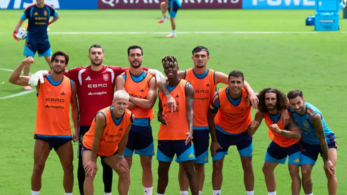 Skuad Spanyol yang diprediksi menjadi starting line-up vs Arab Saudi. (INSTAGRAM TIMNAS SPANYOL)