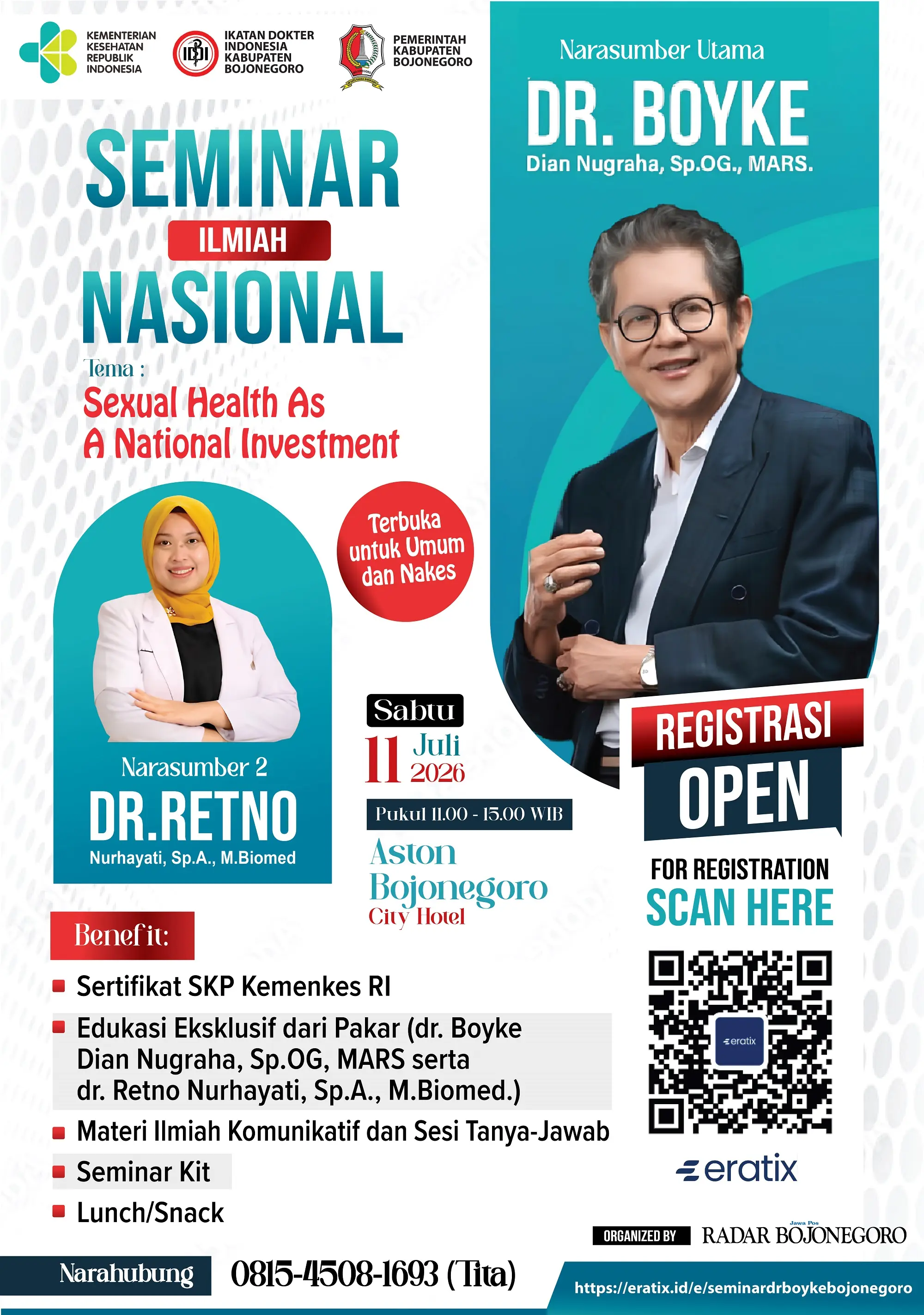 SEMINAR: Segera amankan tiket Seminar Ilmiah Nasional bersama dr. Boyke.