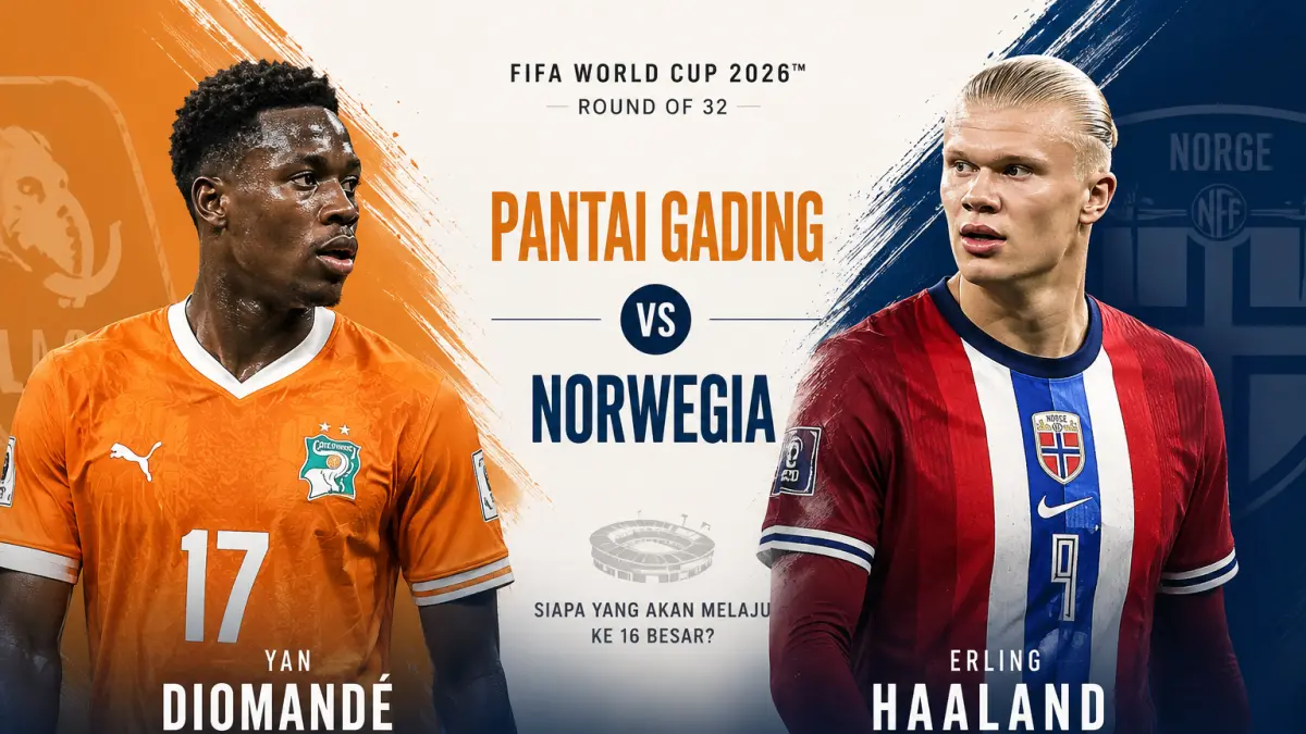 Prediksi dan analisis Pantai Gading vs Norwegia, Rabu (1/7) dini hari. (AI/HAKAM ALGHIVARI/RADAR BOJONEGORO)