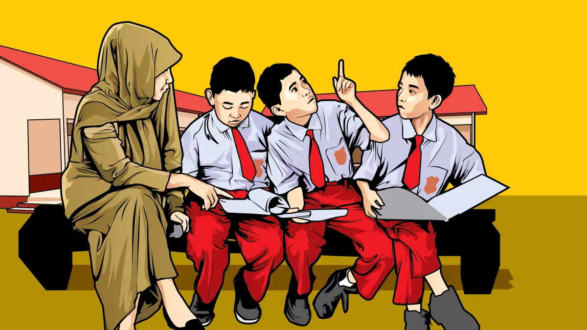 ILUSTRASI GURU (AINUR OCHIEM/RADAR BOJONEGORO)