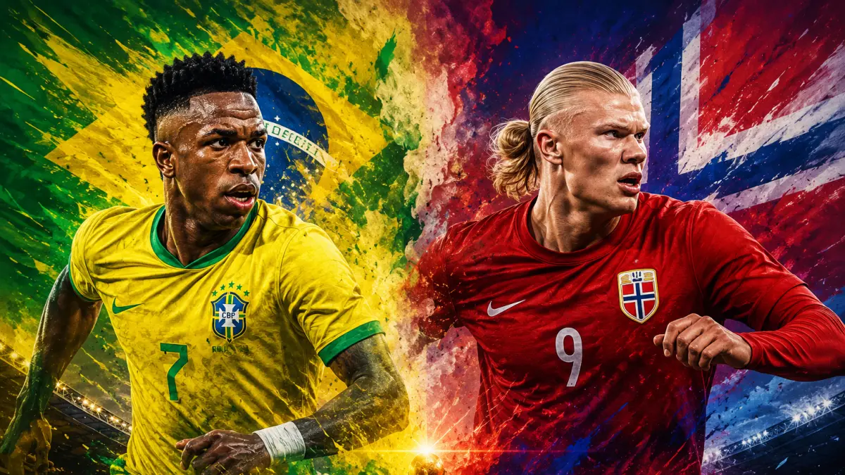 Ilustrasi Vinicius dan Haaland jelang 16 besar Piala Dunai 2026. (AI/HAKAM ALGHIVARI/RADAR BOJONEGORO)