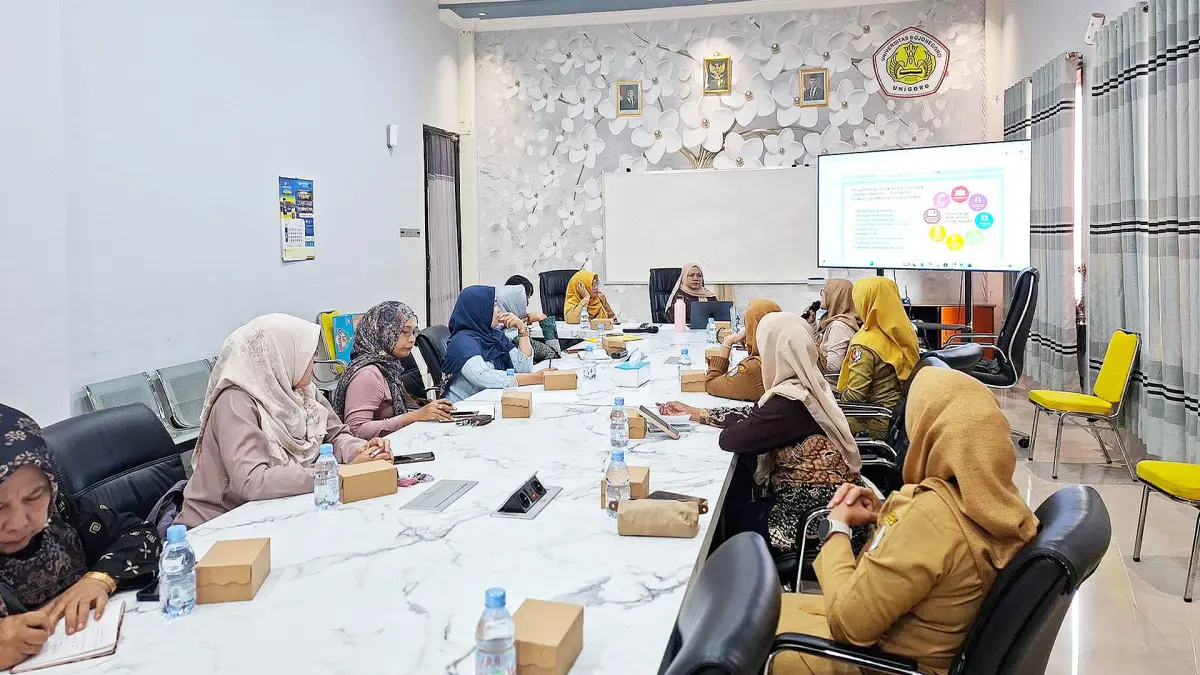 DPC PP PAUD Kabupaten Bojonegoro menggelar koordinasi perdana di Ruang Adu Ide, Rektorat Universitas Bojonegoro. (UNIGORO FOR RADAR BOJONEGORO)