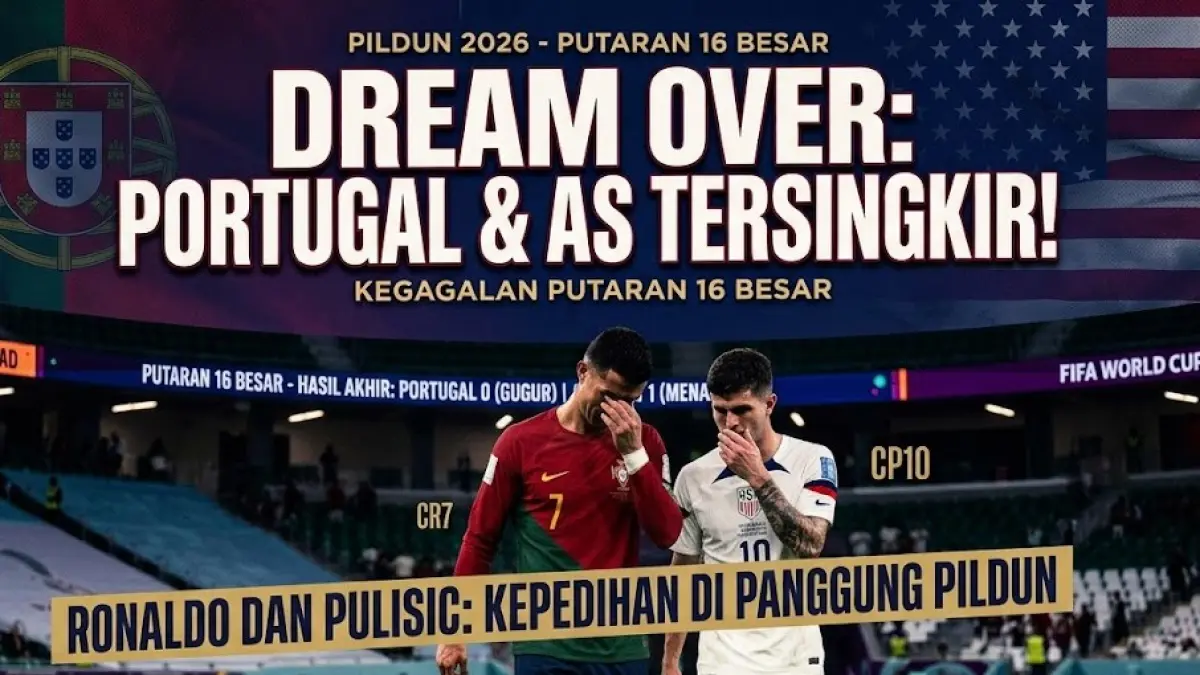 PORTUGAL dan AMERIKA SERIKAT Tersingkir di Piala Dunia 2026, Mimpi Tuan Rumah dan Ronaldo Pupus di Babak 16 Besar (AI/FArhan Reza Ardiansyah/JAWAPOS RADAR BOJONEGORO)