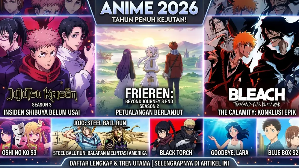 Rekomendasi Anime 2026: Deretan Judul Baru dan Season Lanjutan yang Wajib Masuk Watchlist(AI/Farhan Reza Ardiansyah/JAWAPOS RADAR BOJONEGORO)