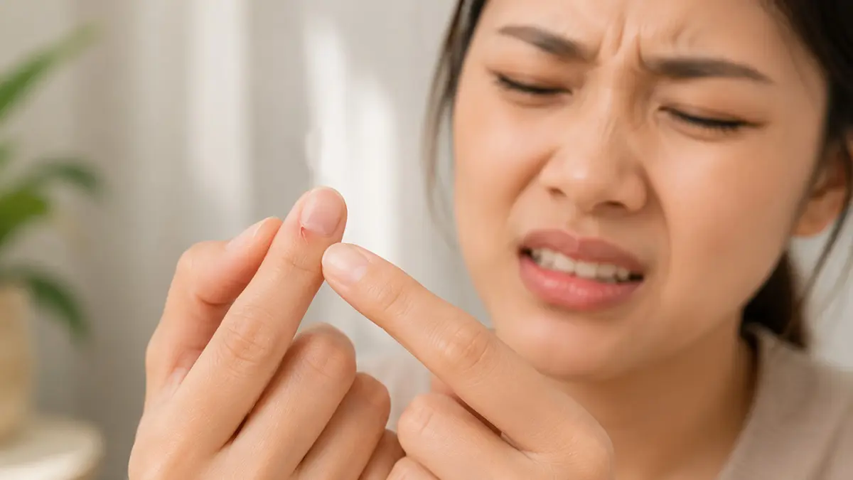 Hangnail, kulit pangkal kuku yang sering mengelupas. (AI/HAKAM ALGHIVARI/RADAR BOJONEGORO)